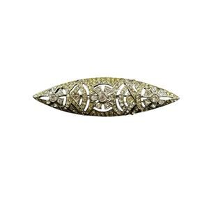 Vintage Signed Avante Silvertone Brooch Pin Openwork 2.75" Art Deco Style
